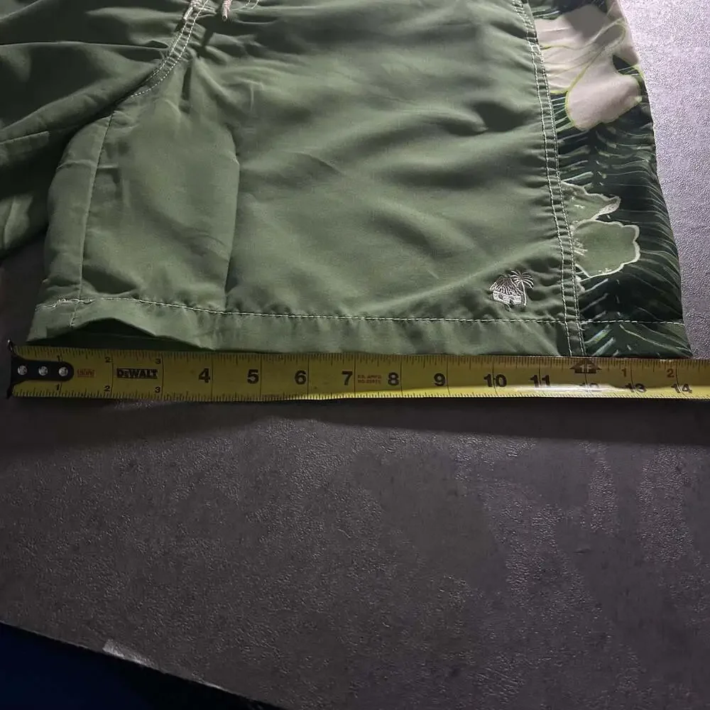 Caribbean Joe Island Supply Co. Men's Green Floral Print board shorts